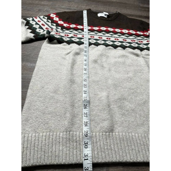 Old Navy Mens Pullover Sweater Tall Large Beige Holiday Style K8 - Picture 6 of 7